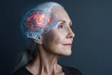 This shows an older lady and a brain.