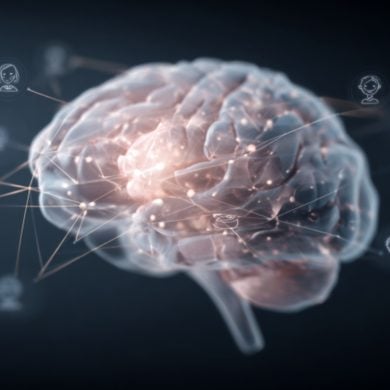 This shows a brain and social icons.