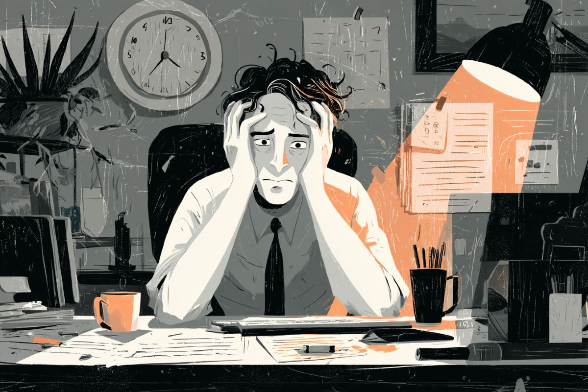 This shows a stressed man.