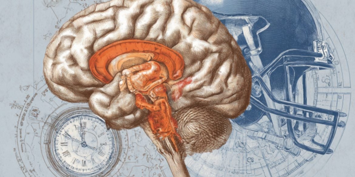 This shows a brain and a football helmet.