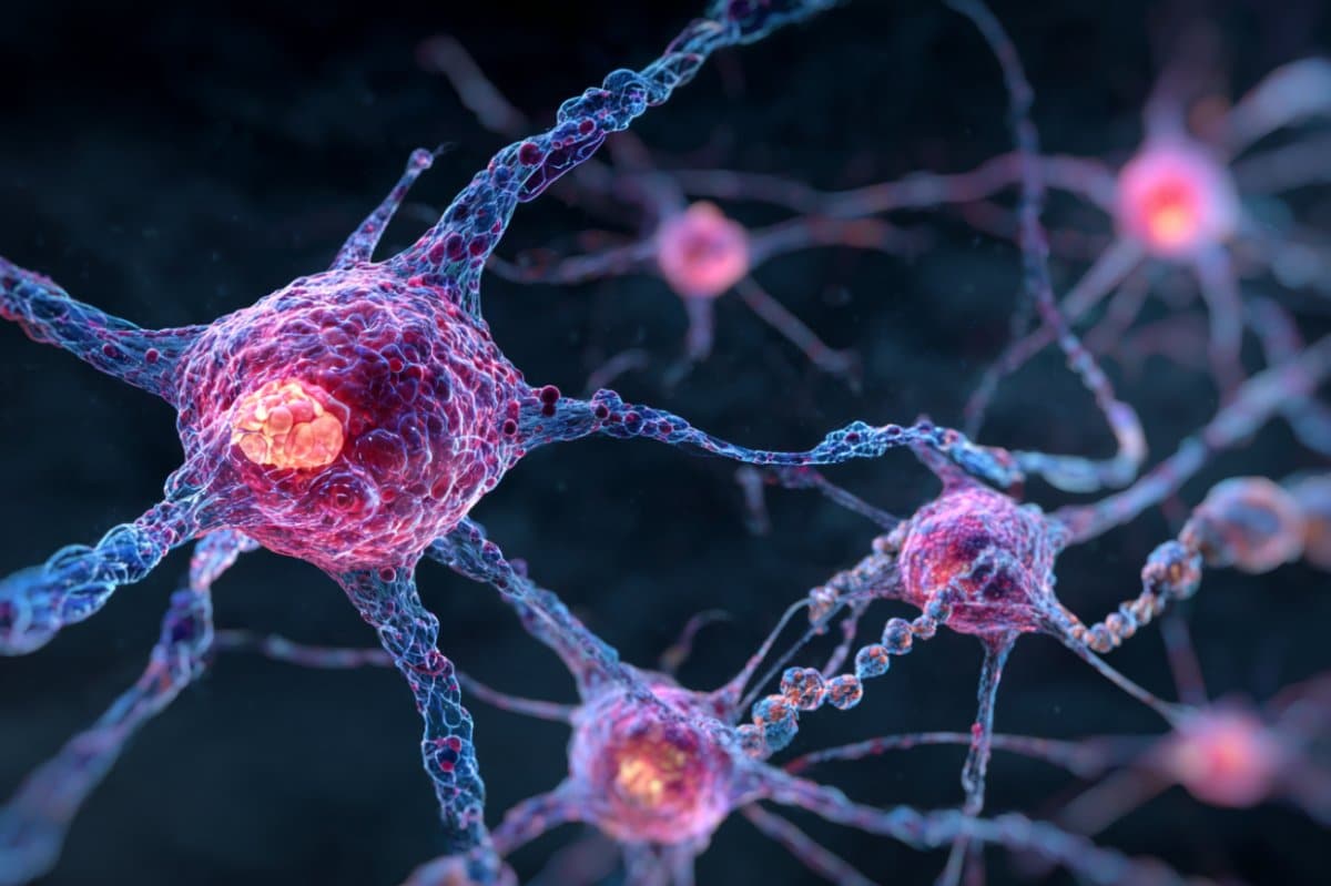 This shows a neuron.