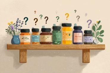This shows supplement bottles on a shelf.