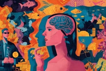 This shows a woman's head and a brain.