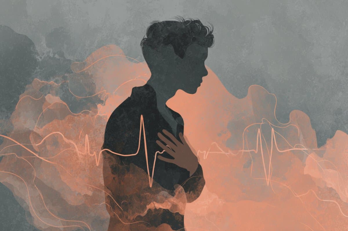 This shows a person holding his heart.