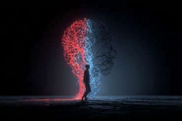 This shows the outline of a head and neurons.