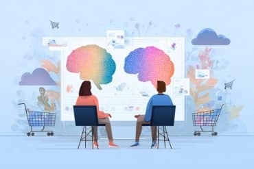 This shows two people and a brain.