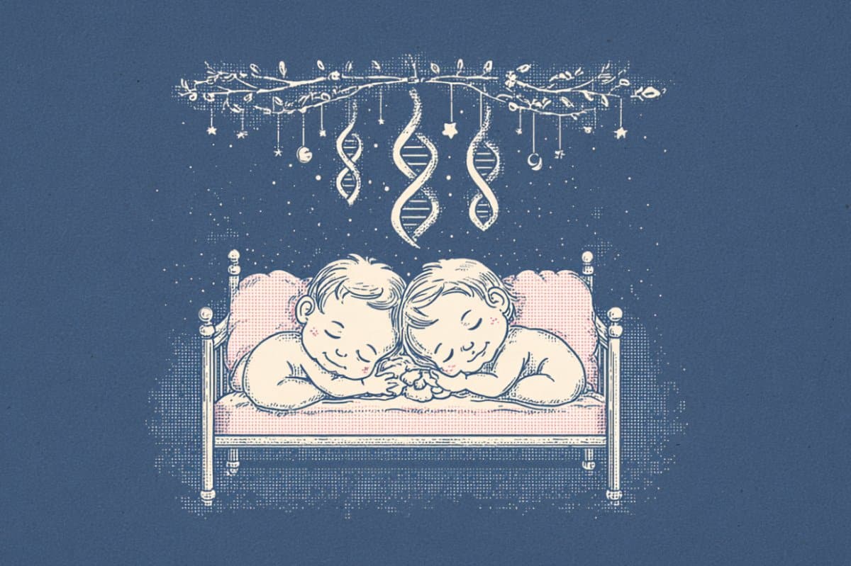 This shows two crying babies.