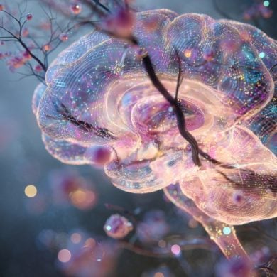 This shows a developing brain and neurons branching out.