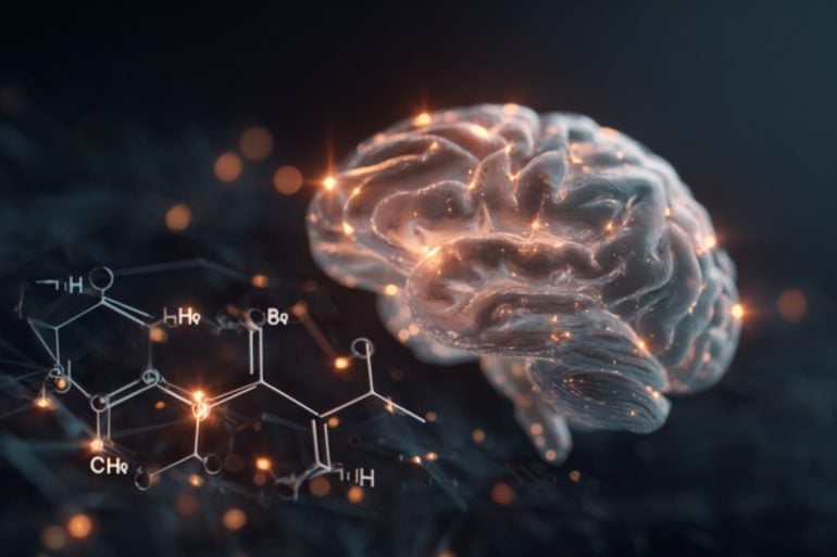 This shows a Brain surrounded by glial cells.