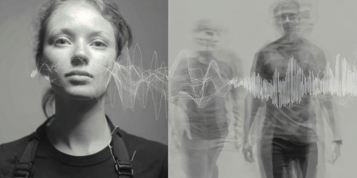 This shows a person standing still and others moving.