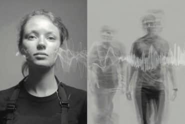 This shows a person standing still and others moving.