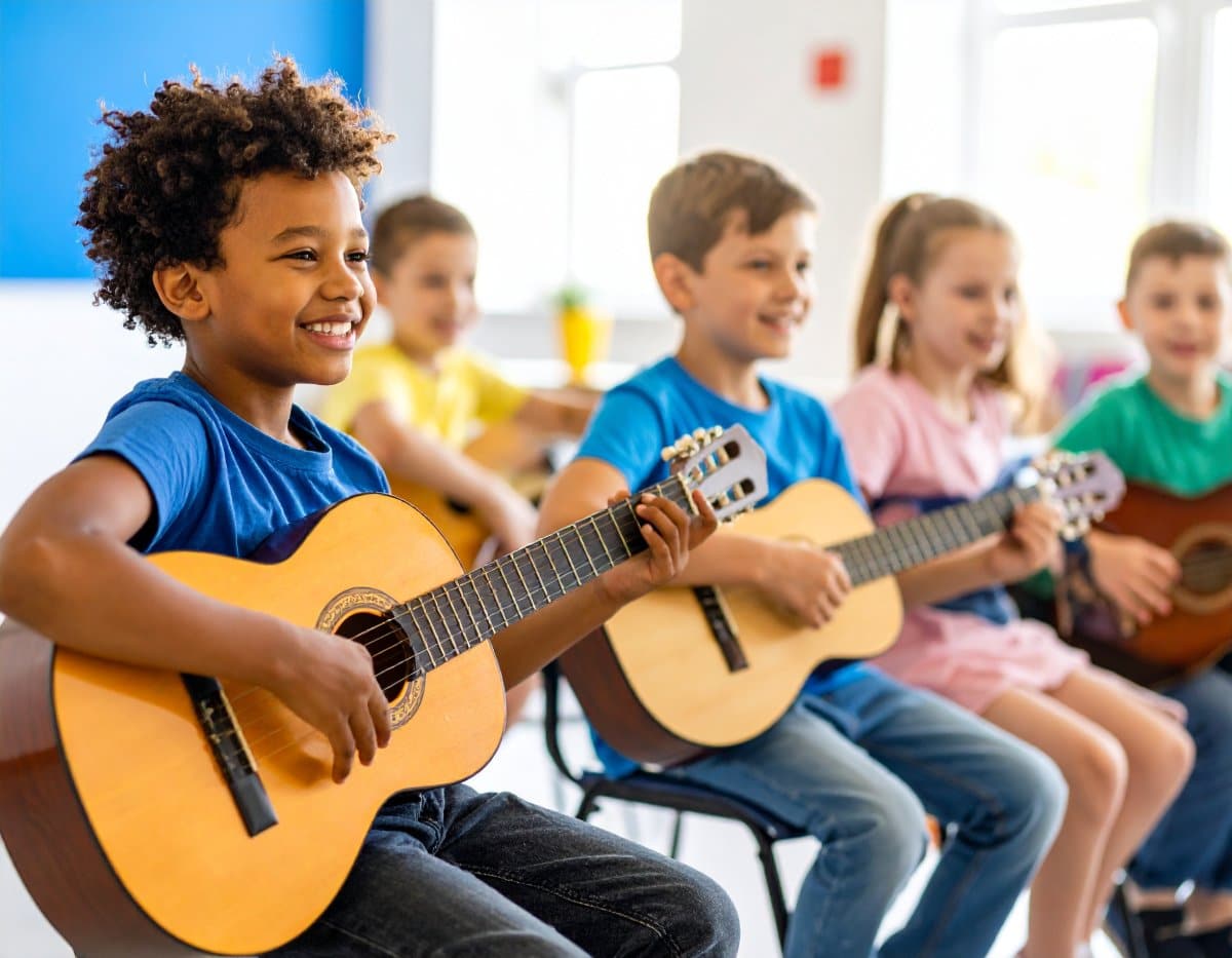 This shows kids in a music class.