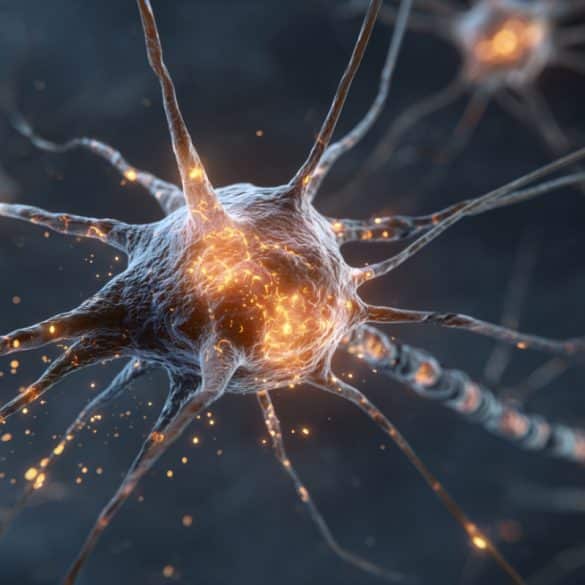 This shows a neuron.