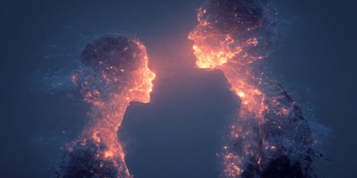 This shows the outline of two people.