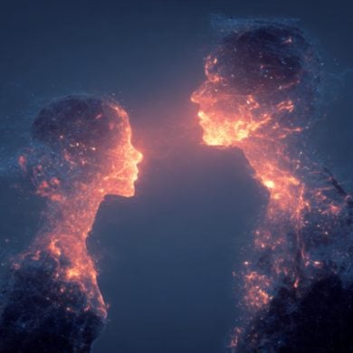 This shows the outline of two people.