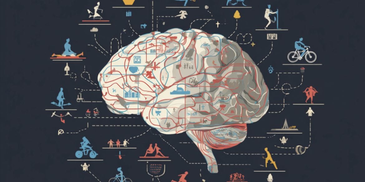 This shows a brain and exercise symbols.