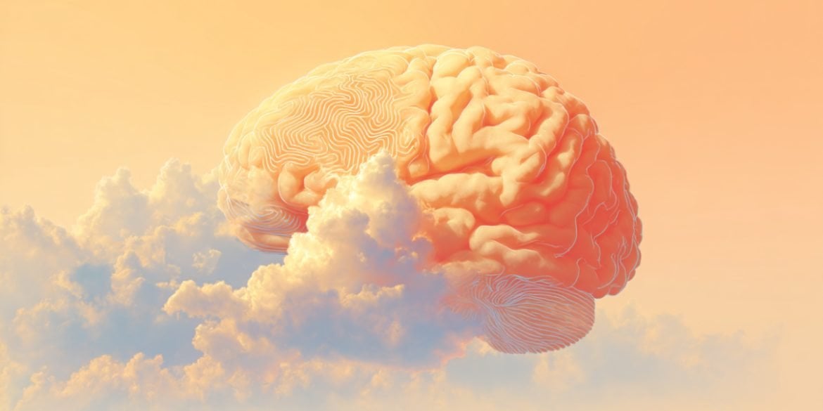 This shows a brain in the clouds.