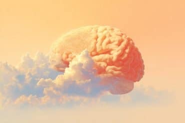 This shows a brain in the clouds.