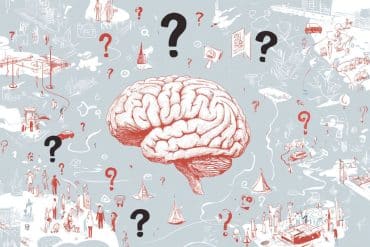 This shows a brain and question marks.