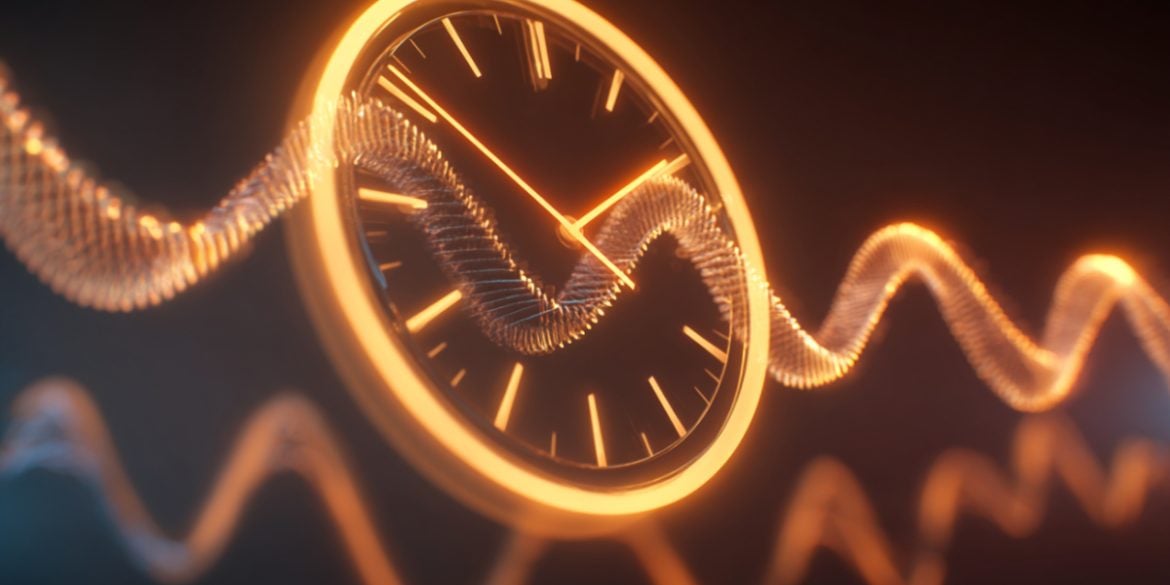This shows a clock and DNA.
