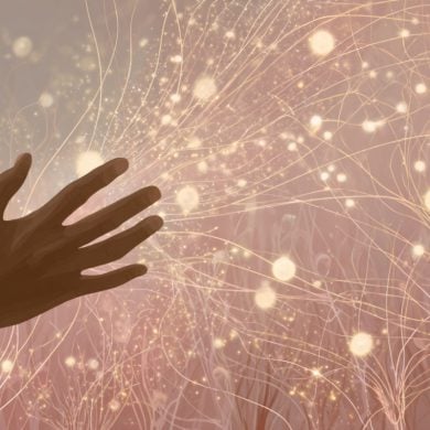This shows a hand and neurons.