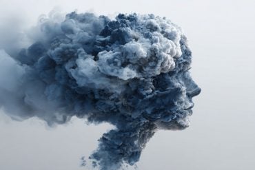 This shows a head made up of clouds.