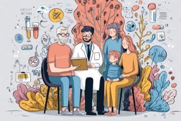 This shows a family consulting with a doctor about treatments.