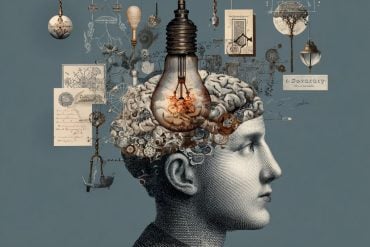 This shows a head and a brain with a light bulb.