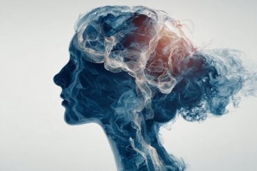 This shows the outline of a woman's head and a "foggy" brain, implying emotional intensity.