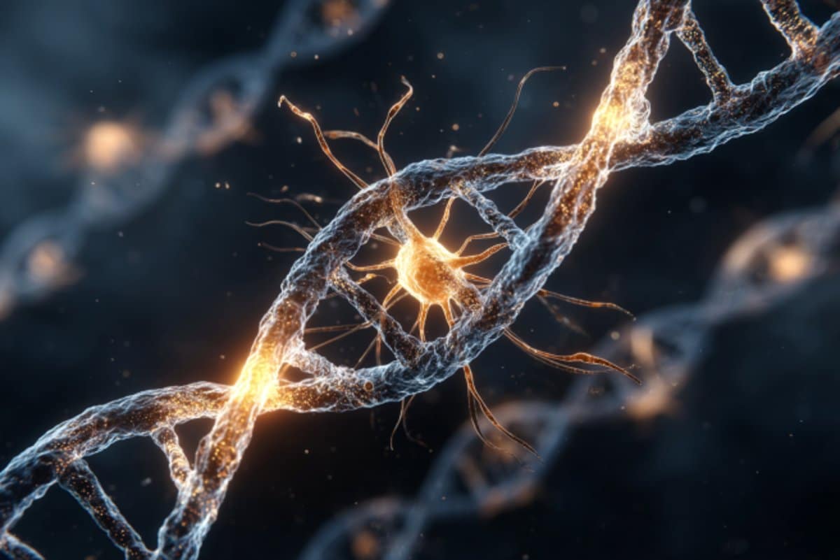 This shows DNA and neurons.