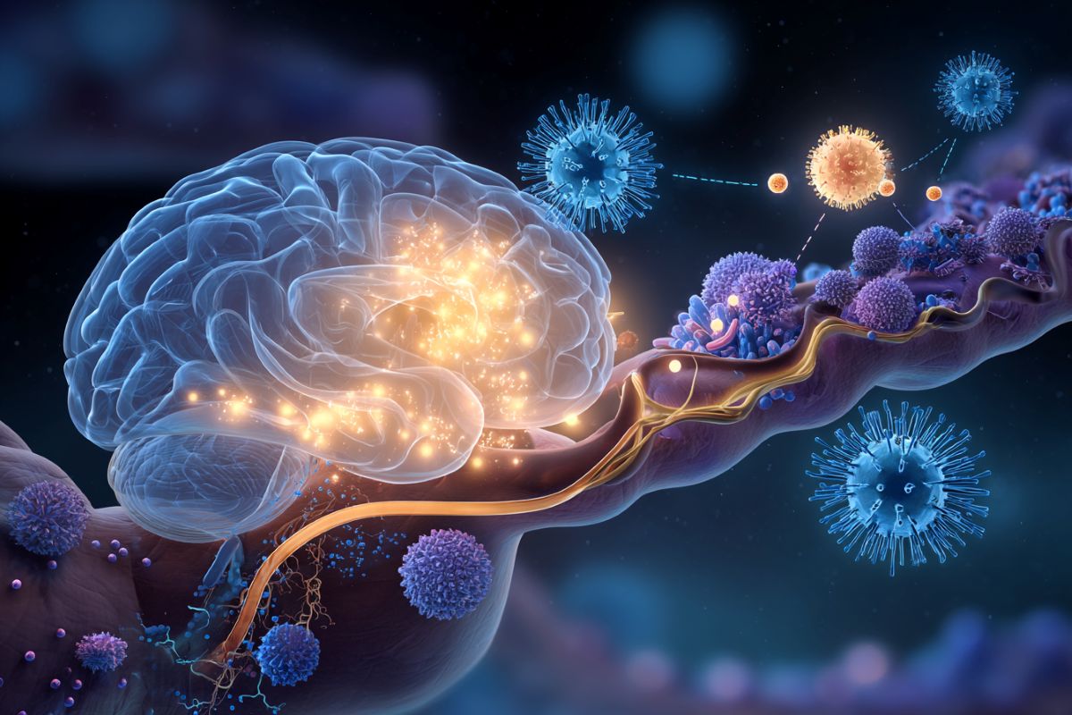 This shows a brain and intestine.