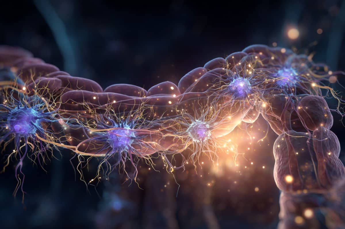 This shows an intestine and neurons.