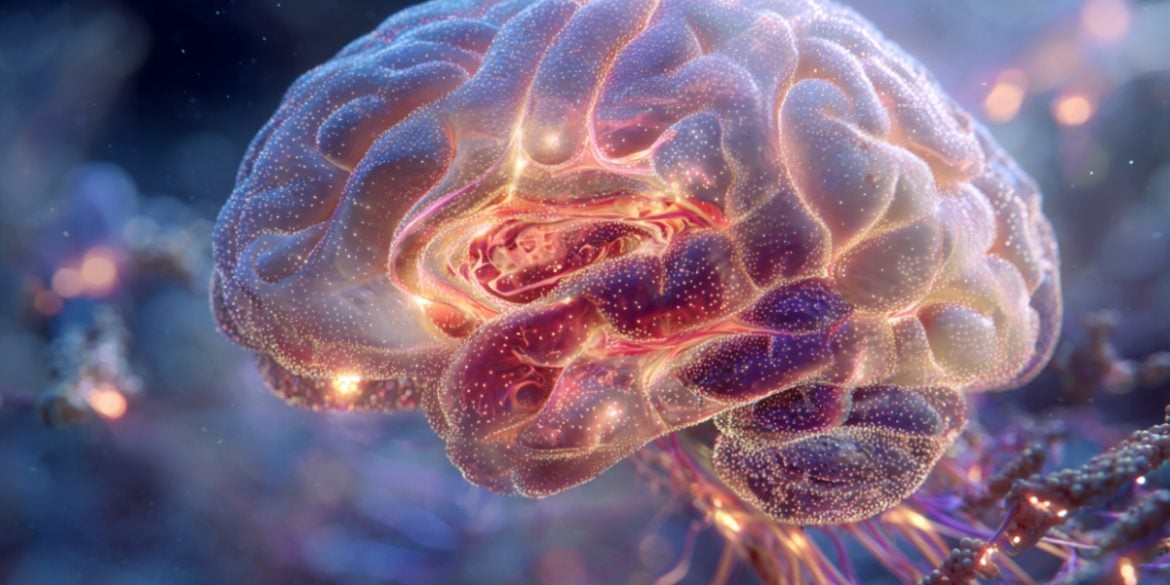 This shows a glowing brain.
