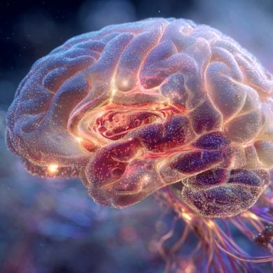 This shows a glowing brain.
