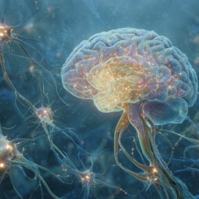 This shows a brain and neurons.