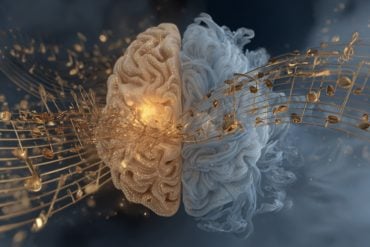 This shows a brain and musical notes.