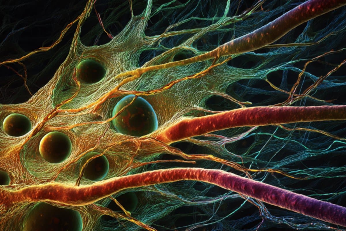 This shows neurons in the retina.