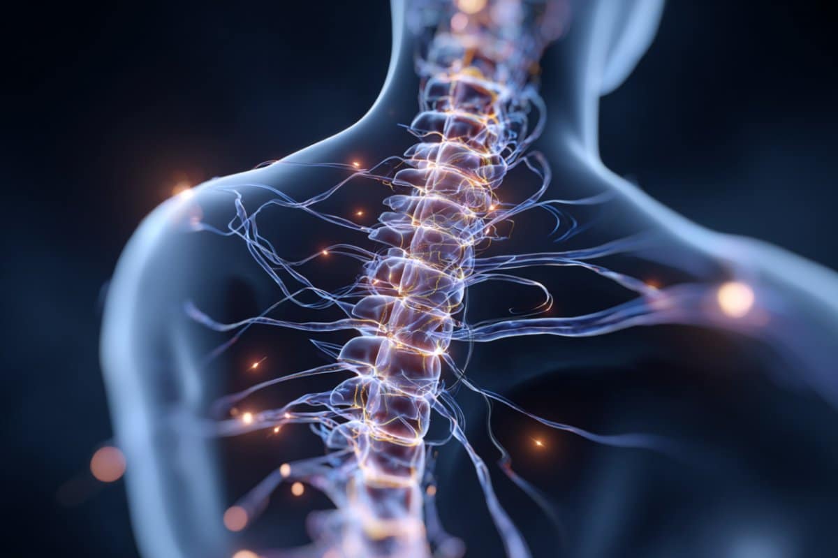 This shows a spinal cord.