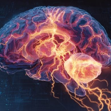 This shows a brain with the striatum highlighted.