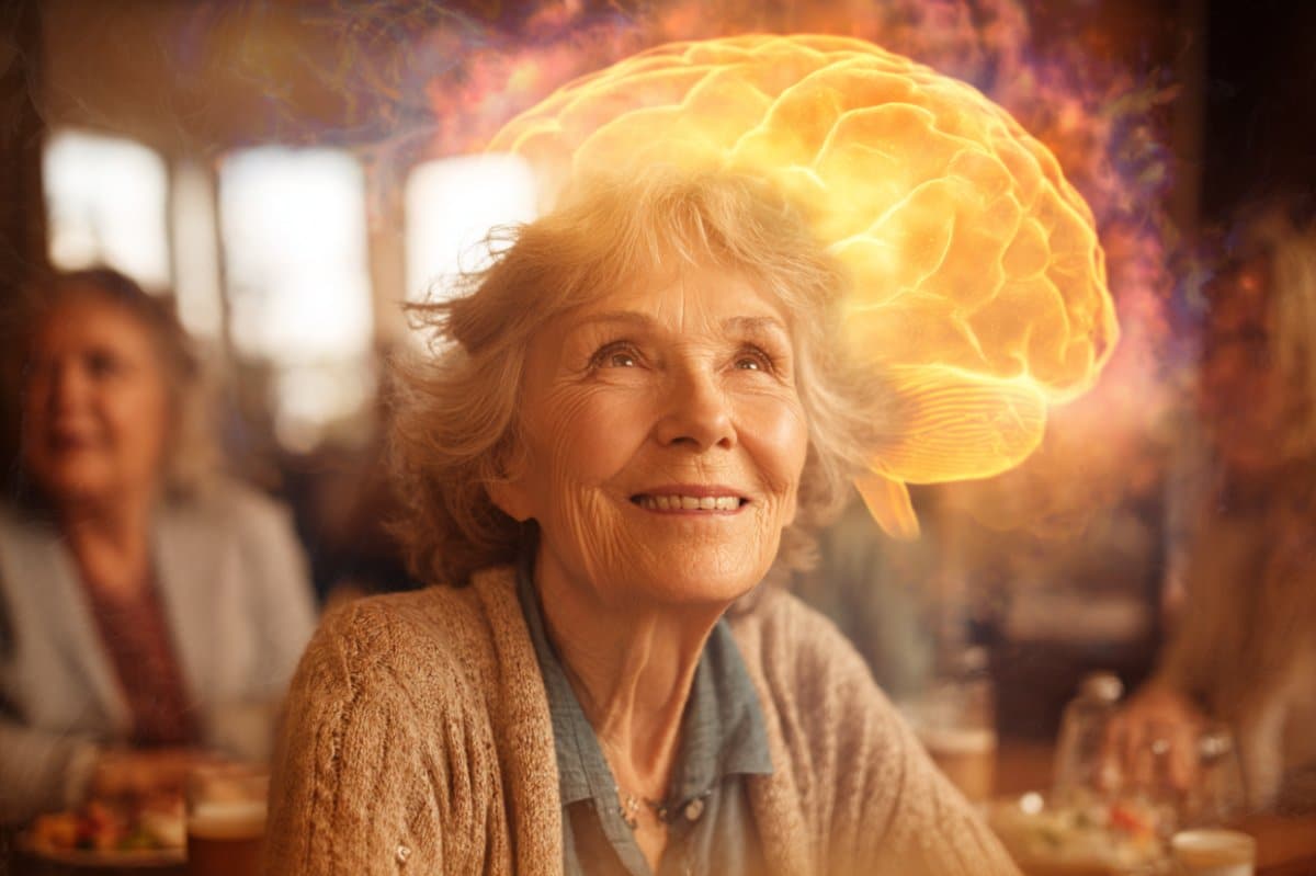 This shows an older woman and a brain.