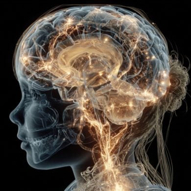 This shows the outline of a child's head and a brain.