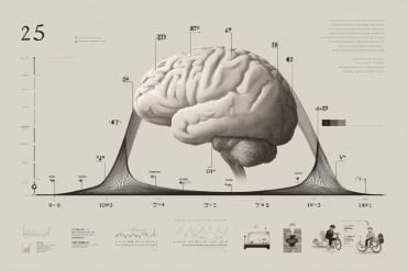 This shows a brain and an aging timeline.
