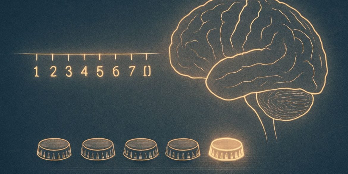 This shows a brain, bottle caps, and numbers.