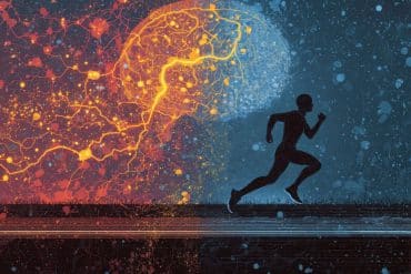 This shows a person running and a brain.