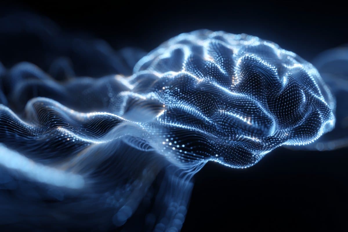 This shows a brain and brain waves.