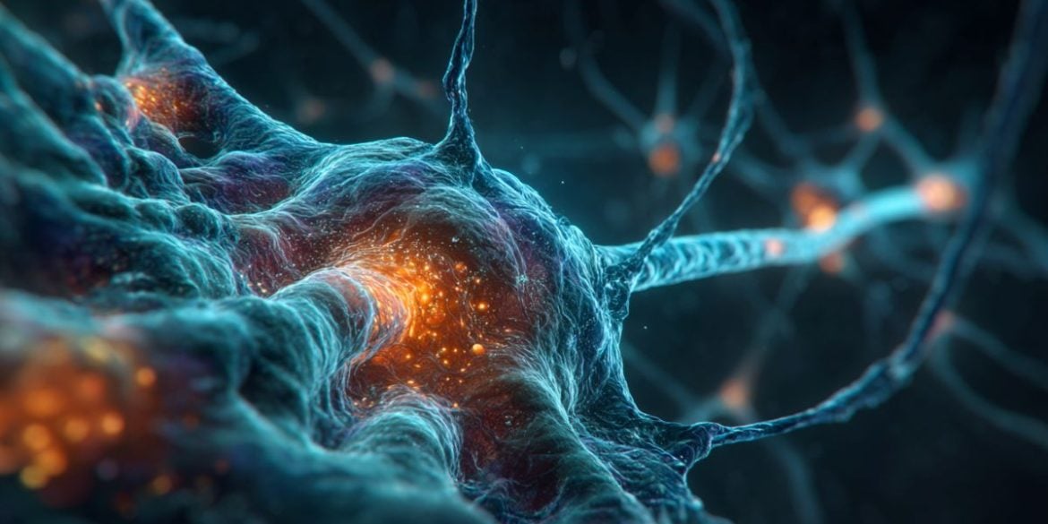 This shows a neuron.
