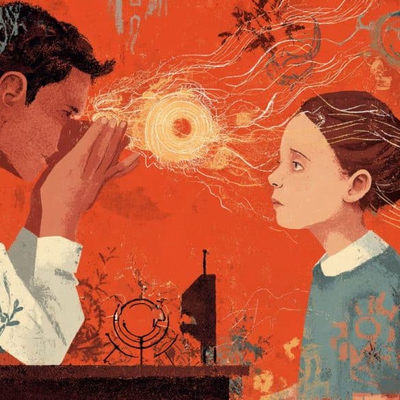 This shows a child talking to a doctor.
