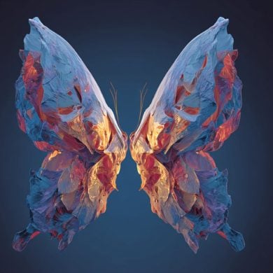 This shows an AI generated butterfly.