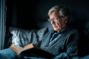 This shows a man reading.