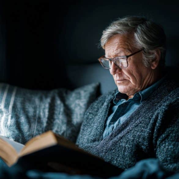 This shows a man reading.